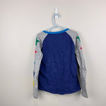 Load image into Gallery viewer, Mini Boden Raglan T-Shirt Starboard Blue Grey Marl Star 7-8
