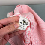 Load image into Gallery viewer, Vintage Bee Mine Pink Seersuck Stripe Lace Ruffle Pinafore Dress 3T

