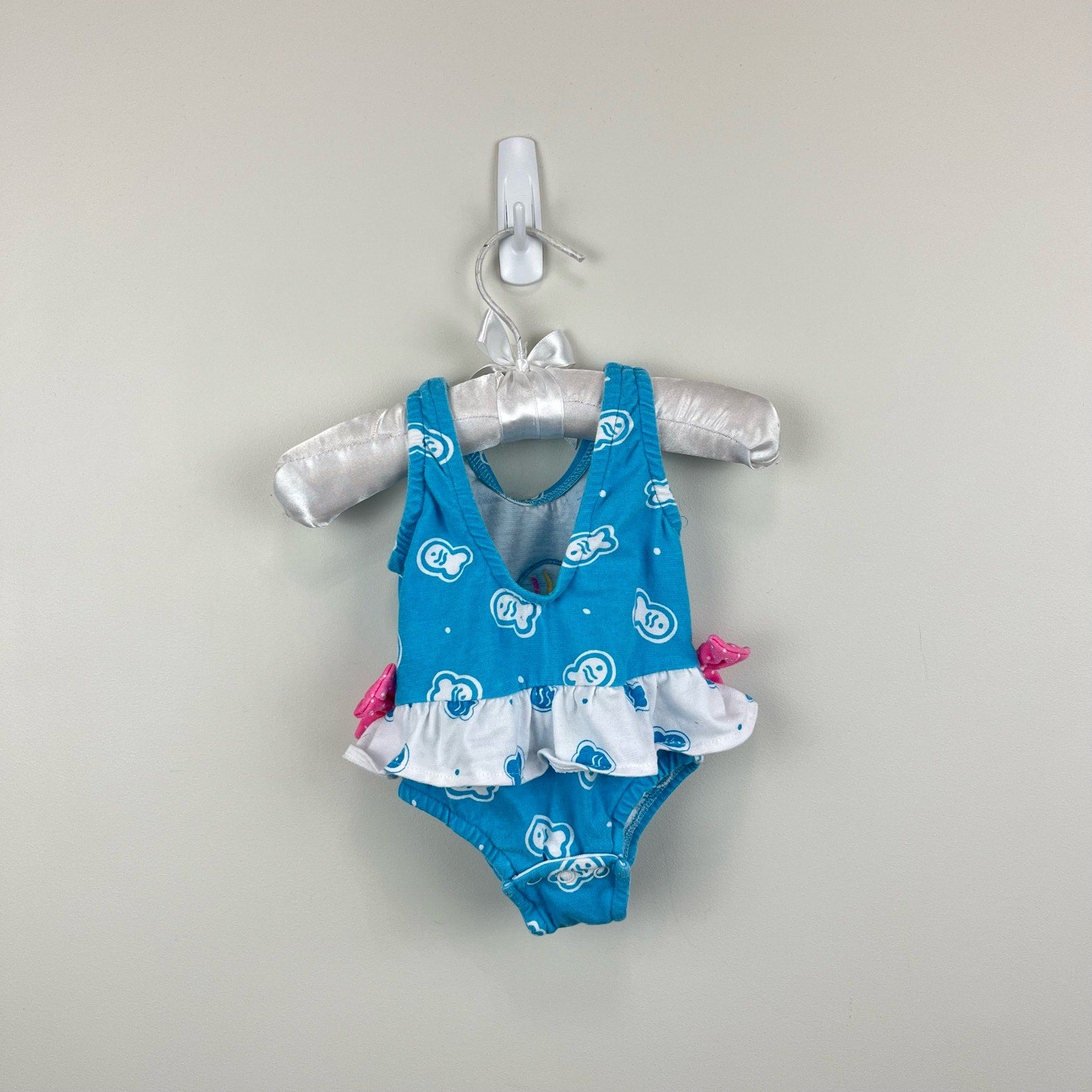 Baby Buns Blue Ruffle Fish Bathing Suit 3-6 Months