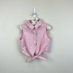 Load image into Gallery viewer, Vintage Just Friends Sleeveless Pink Pinstripe Collared Top 4T
