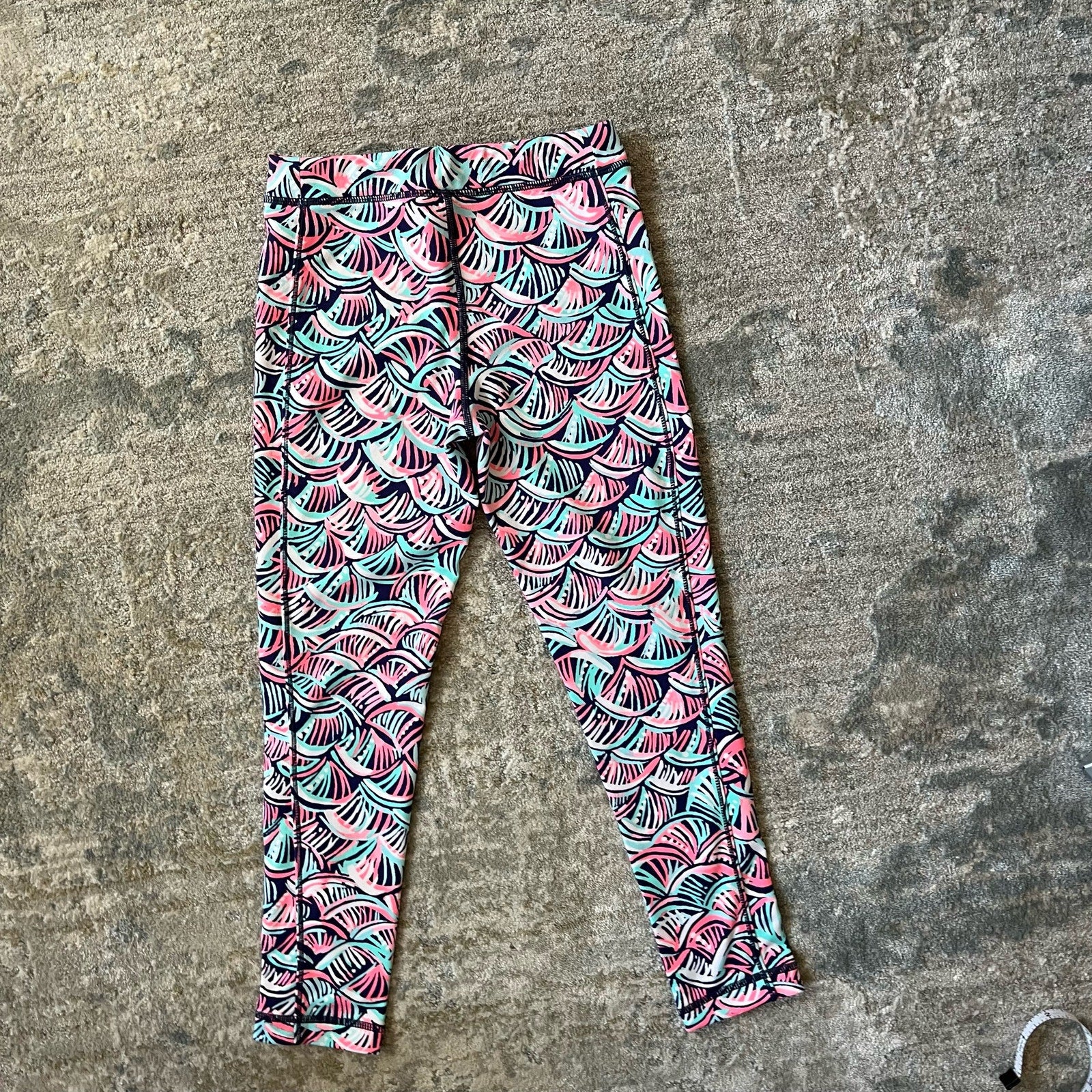 Lilly Pulitzer Girls Mini Weekender Leggings Bright Navy Neptunes Net M 6-7