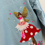 Load image into Gallery viewer, Mini Boden Blue Fairy Mushroom Applique Tee 9-10
