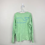 Load image into Gallery viewer, Vineyard Vines Boys' Vintage Whale Long Sleeve Pocket T-Shirt Mint Sprig S 8-10
