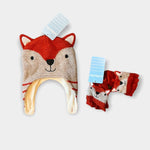 Load image into Gallery viewer, JoJo Maman Bebe Fox Hat &amp; Mittens Set 0-12 Months NWT
