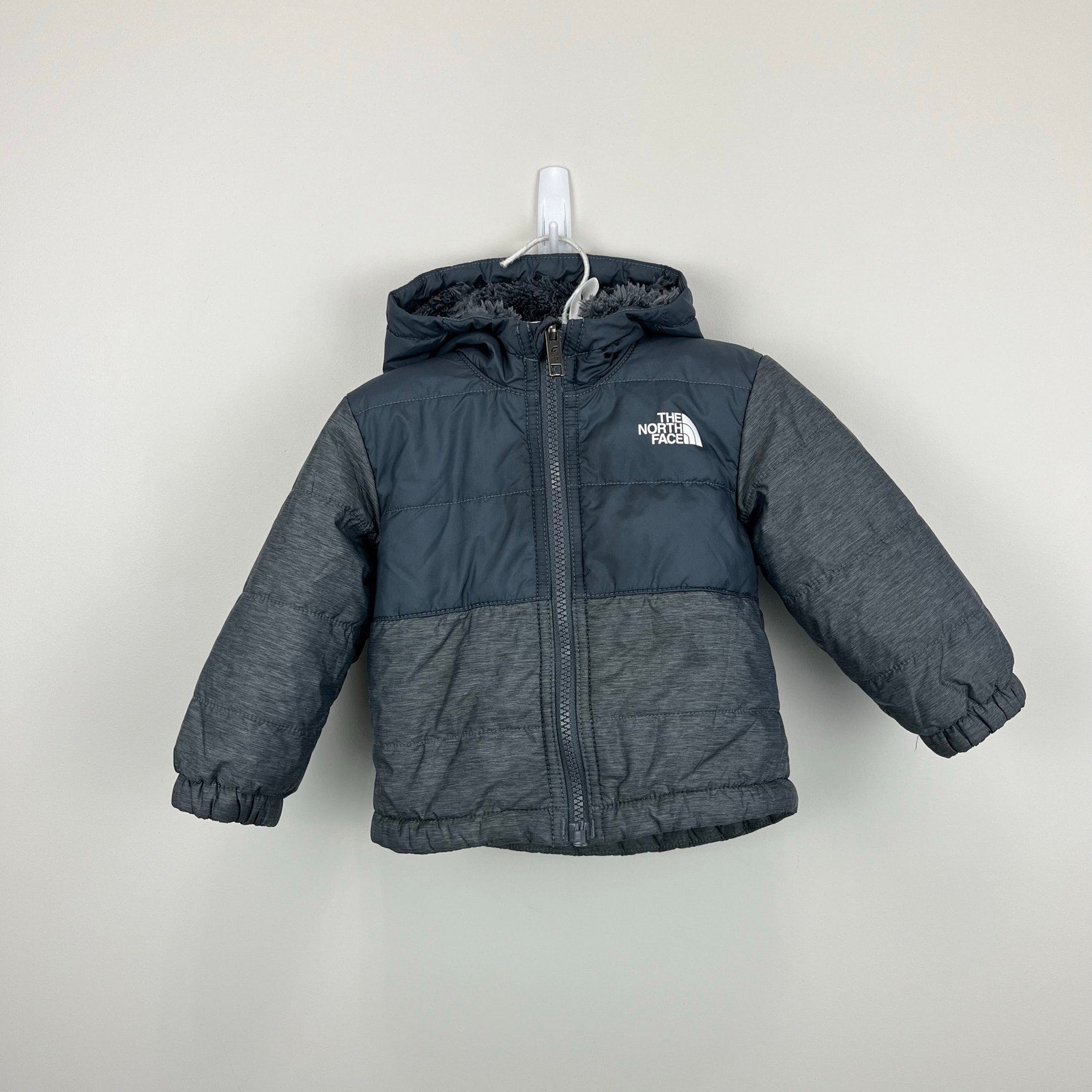 The North Face Baby Reversible Mount Chimbo Full-Zip Hooded Jacket Gray 6-12 Months