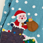 Load image into Gallery viewer, Mini Boden Frost Blue Father Christmas Lift the Flap Applique T-Shirt 7-8
