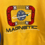 Load image into Gallery viewer, Vintage Lego Kids Wear Yellow Blue Magnetic Space Sweatshirt 3-4

