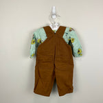 Load image into Gallery viewer, Carhartt Girls' 2-Piece Long Sleeve Printed Bodysuit &amp; Canvas Overalls Set 3 Months
