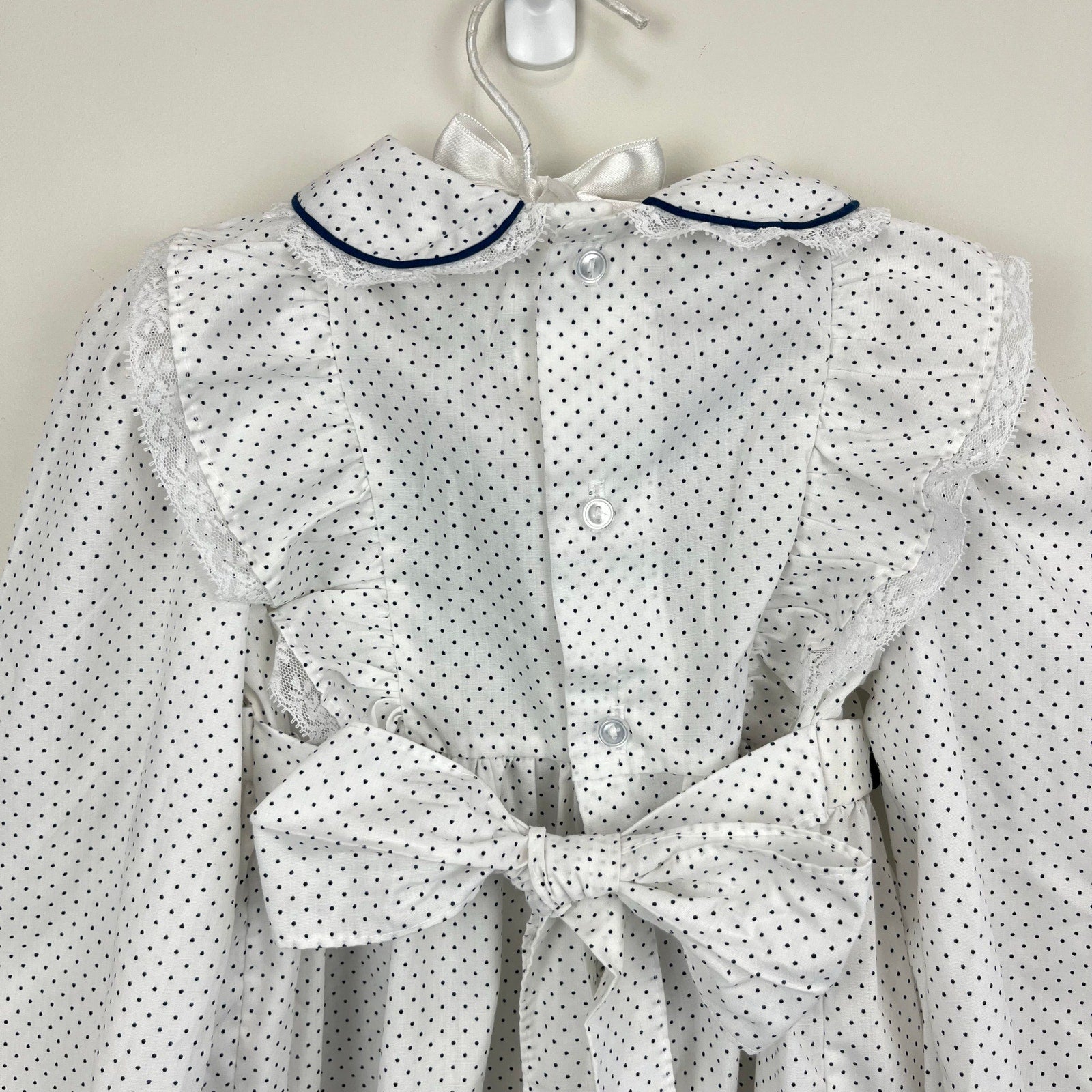 Vintage Polly Flinders Smocked White Ruffle Dress 3T