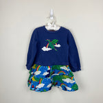 Load image into Gallery viewer, Mini Boden Appliqué Hotchpotch Dress Multi Dragon Sky 3-4
