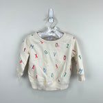 Load image into Gallery viewer, Baby Gap Relaxed Crewneck Ivory Alphabet Sweatshirt 12-18 Months
