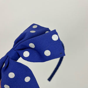 Gymboree Blue Polka Dot Ribbon Hair Bow