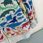 Load image into Gallery viewer, Mini Boden Kids' Animal Print Full Zip Hoodie Multi Rainbow Animals 11-12
