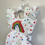 Load image into Gallery viewer, Baby Girl Rainbow Polka Dot Ruffle Romper 70 cm
