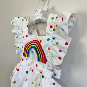 Baby Girl Rainbow Polka Dot Ruffle Romper 70 cm