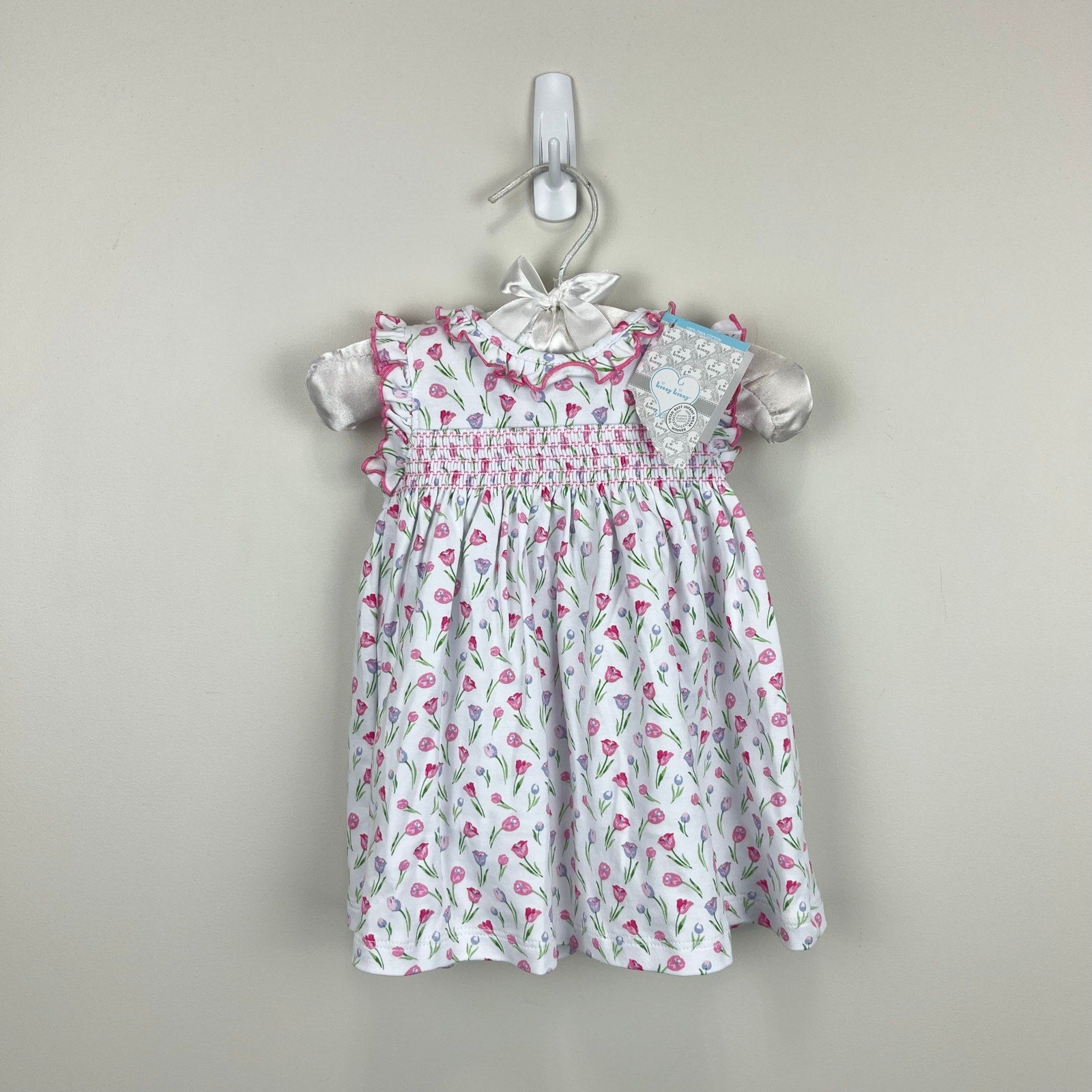 Kissy Kissy Tulip Festival Print Smocked Dress 0-3 Months NWT