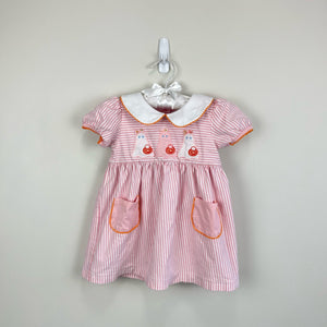 Shrimp & Grits Kids Pink Stripe Halloween Dress 18 Months