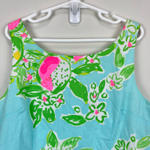 Lilly Pulitzer Girls Little Delia Dress Pool Blue Pink Lemonade 14