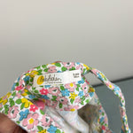 Load image into Gallery viewer, Mini Boden Organic Newborn Overalls Aqua Spring Floral 3-6 Months
