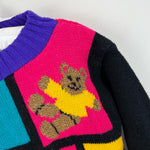 Load image into Gallery viewer, Vintage Color Block Teddy Bear Sweater
