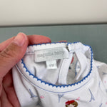 Load image into Gallery viewer, Magnolia Baby Ruffle Bubble Romper &amp; Sun Hat Paris Print 6 Months
