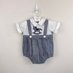 Load image into Gallery viewer, Vintage Nannette Rockinghorse Shortall Romper 3-6 Months
