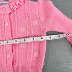 Load image into Gallery viewer, Vintage First Impressions Infants Wear Pink Ruffle Bow Cardigan Sweater 6-9 Months
