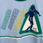 Load image into Gallery viewer, Vintage Short Sleeve Blue Soccer T-Shirt
