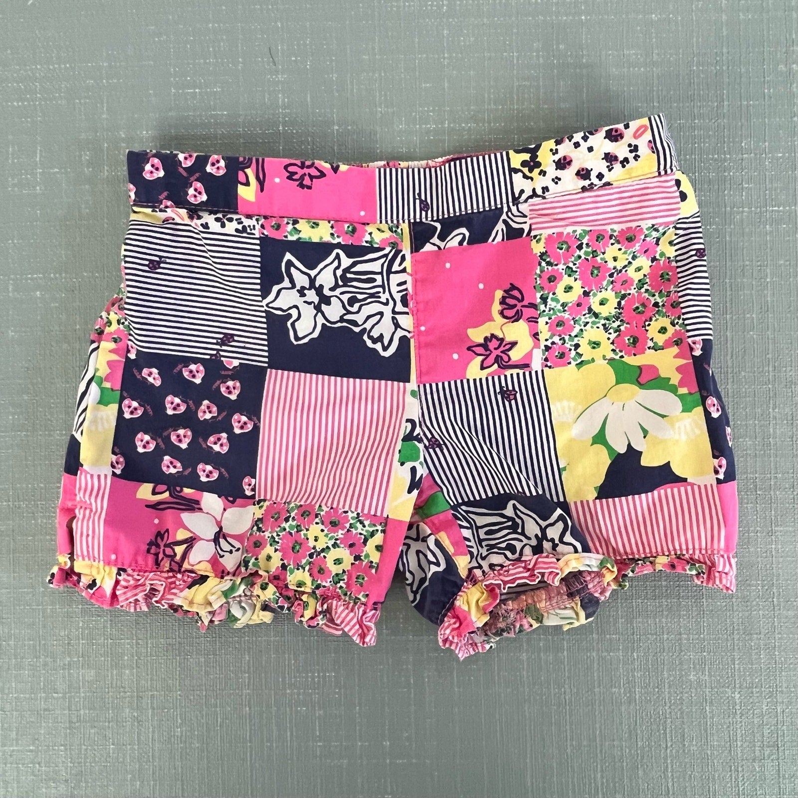 Lilly Pulitzer Girls Aint No Lady Patch Shorts XS 2-3