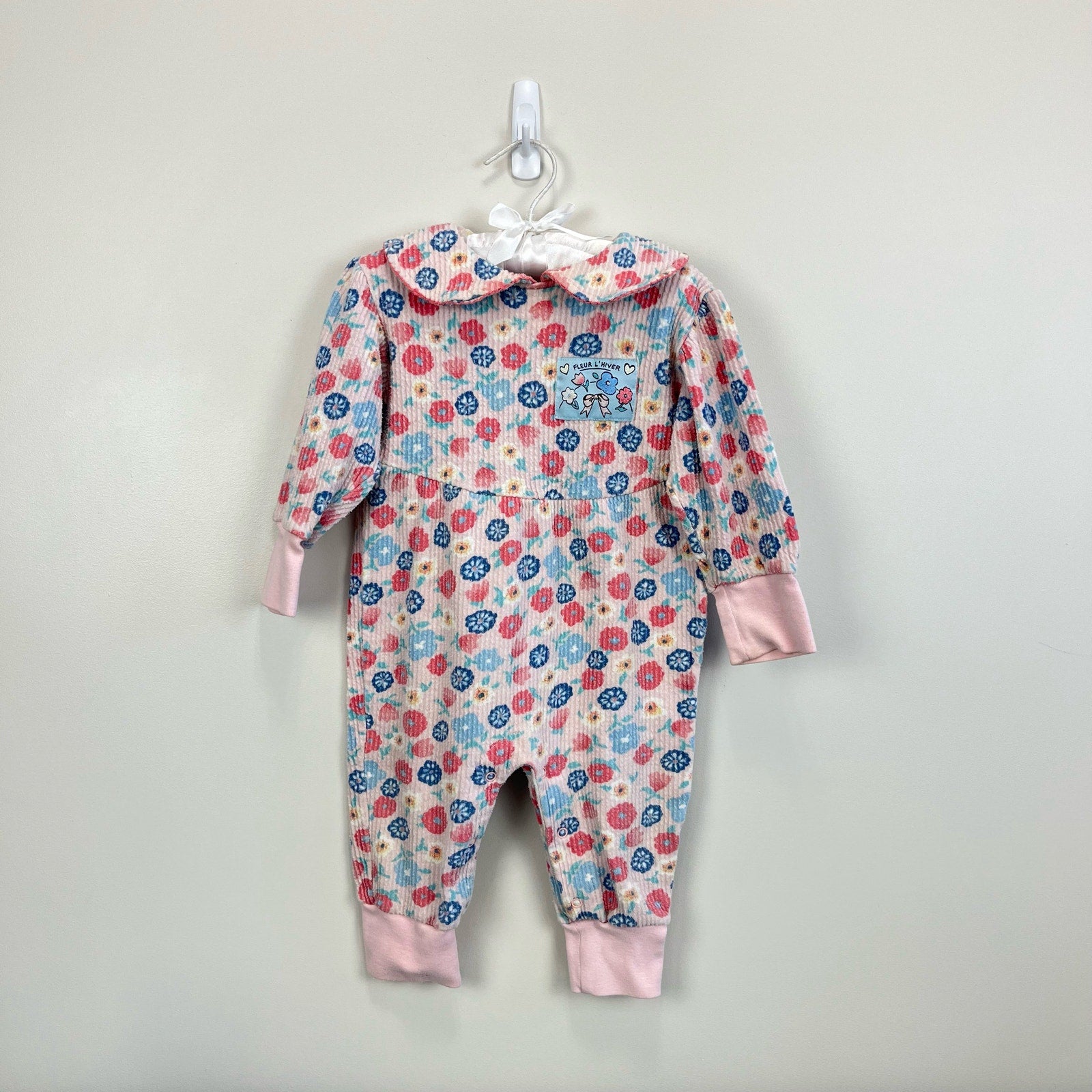 Vintage Cherokee Fleur L'Hiver Flannel Coverall 24 Months