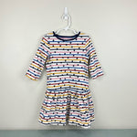 Load image into Gallery viewer, Mini Boden Polka Dot Rainbow Stripe Dress 6-7
