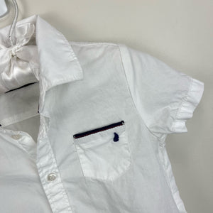 Mayoral Short Sleeve White Button Up Shirt 80 cm 12 Months
