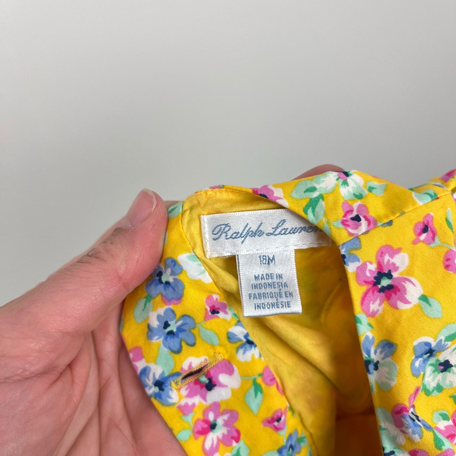 Ralph Lauren Girls Yellow Floral Dress 18 Months