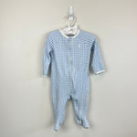 Load image into Gallery viewer, Ralph Lauren Gingham-Print Cotton Footed Coverall Blue White 6 Months
