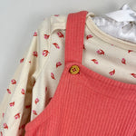 Load image into Gallery viewer, Cat &amp; Jack Peach Pink Ribbed Overalls Set 18 Months

