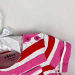Load image into Gallery viewer, Mini Boden Short-Sleeved Fun Jersey Dress Poppy Red/Pink Stripe 2-3
