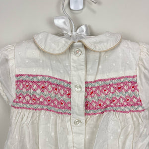 Mini Boden Smocked White Eyelet Dress 3-6 Months