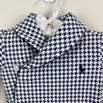 Load image into Gallery viewer, Ralph Lauren Baby Shawl Collar Houndstooth Navy Footie Coverall 3 Months

