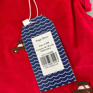 Classic Prep Childrenswear Paige Dress Crimson w/ Woody 6-9 Months NWT