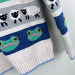 Load image into Gallery viewer, Mini Boden All Over Fair Isle Sweater Easter Farm Animals 7-8
