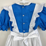 Load image into Gallery viewer, Vintage Hand Smocked by Carousel Blue Pinafore Ruffle Dress 6
