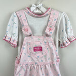 Load image into Gallery viewer, Vintage OshKosh B'gosh Pink Floral Bow Overalls Jumper Set 5T USA
