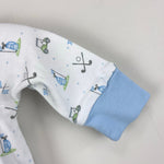 Load image into Gallery viewer, Magnolia Baby Tiny Tee Time Print Zip Footie Newborn
