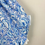 Load image into Gallery viewer, Vintage Healthtex Blue Floral Lace Bow Shortall Romper 6-9 Months
