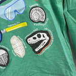 Load image into Gallery viewer, Mini Boden Educational Glow T-shirt Deep Grass Green Fossils 9-10
