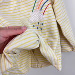 Load image into Gallery viewer, Mini Boden Yellow Striped Rainbow Applique Tunic 2-3
