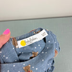 Load image into Gallery viewer, Mini Boden Long Sleeve Ruffle Teddy Bear Blouse Blue 6-12 Months

