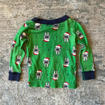 Load image into Gallery viewer, Hanna Andersson Green Santa Robot Long John Pajamas 80 cm 18-24 Months
