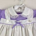 Load image into Gallery viewer, Vintage Purple Pinafore Embroidered Elephant Dress Baby Girl
