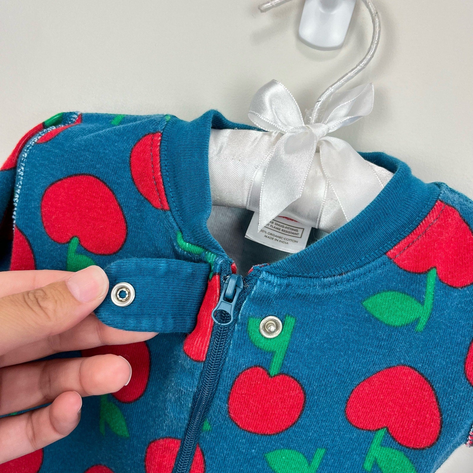 Hanna Andersson Blue Red Apple PJs 90 cm 3T